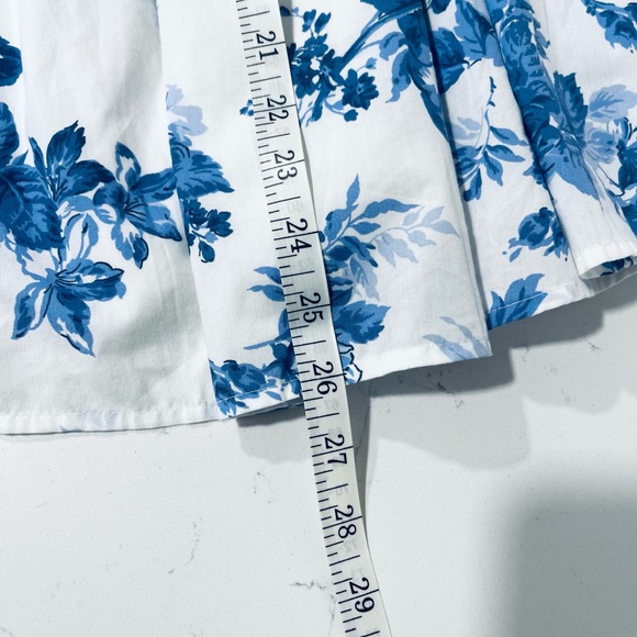 Abercrombie & Fitch Blue and White Floral Puff-Sleeve Mini Dress - Picture 12 of 14